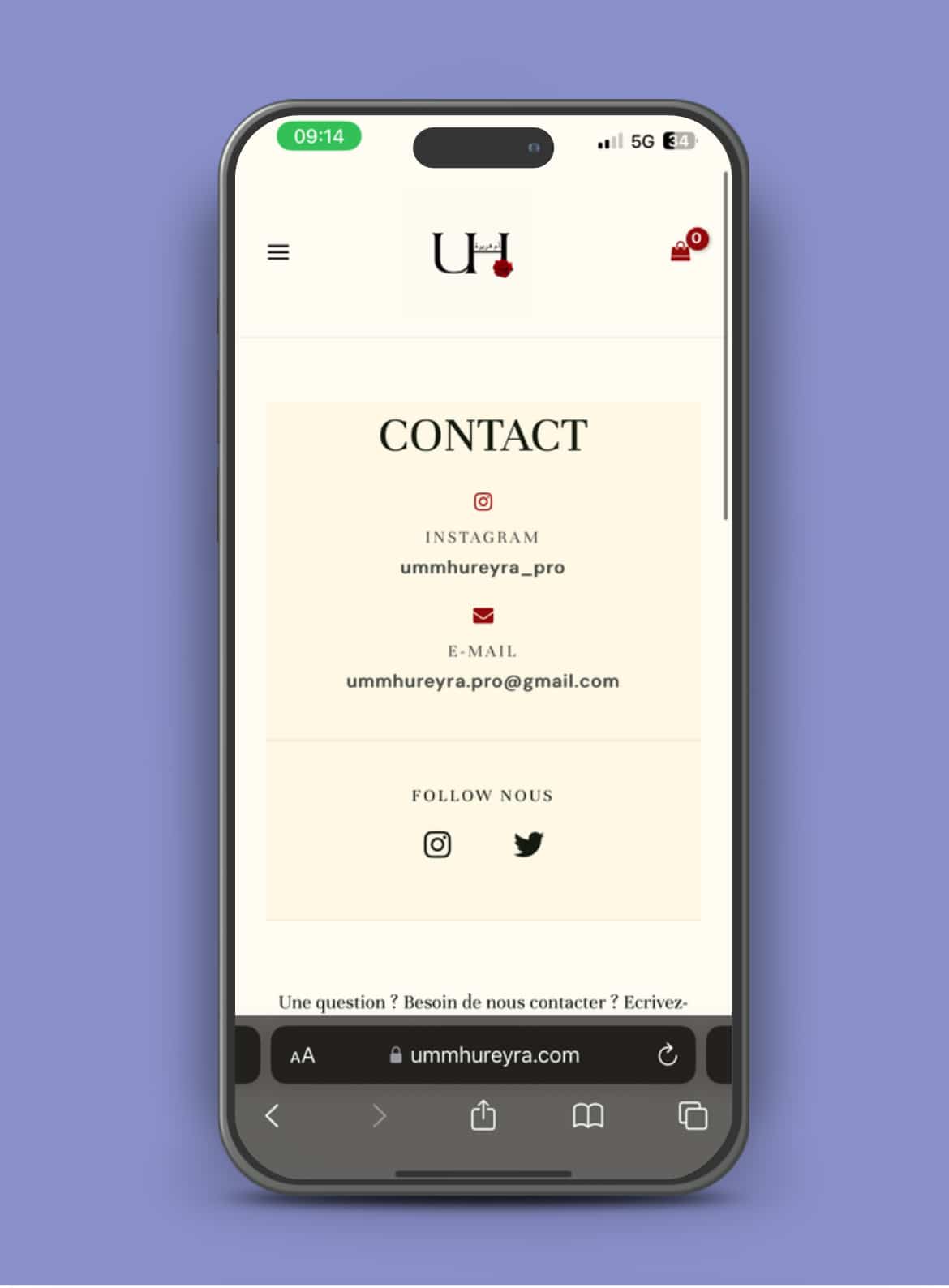site web pour marque naturelle