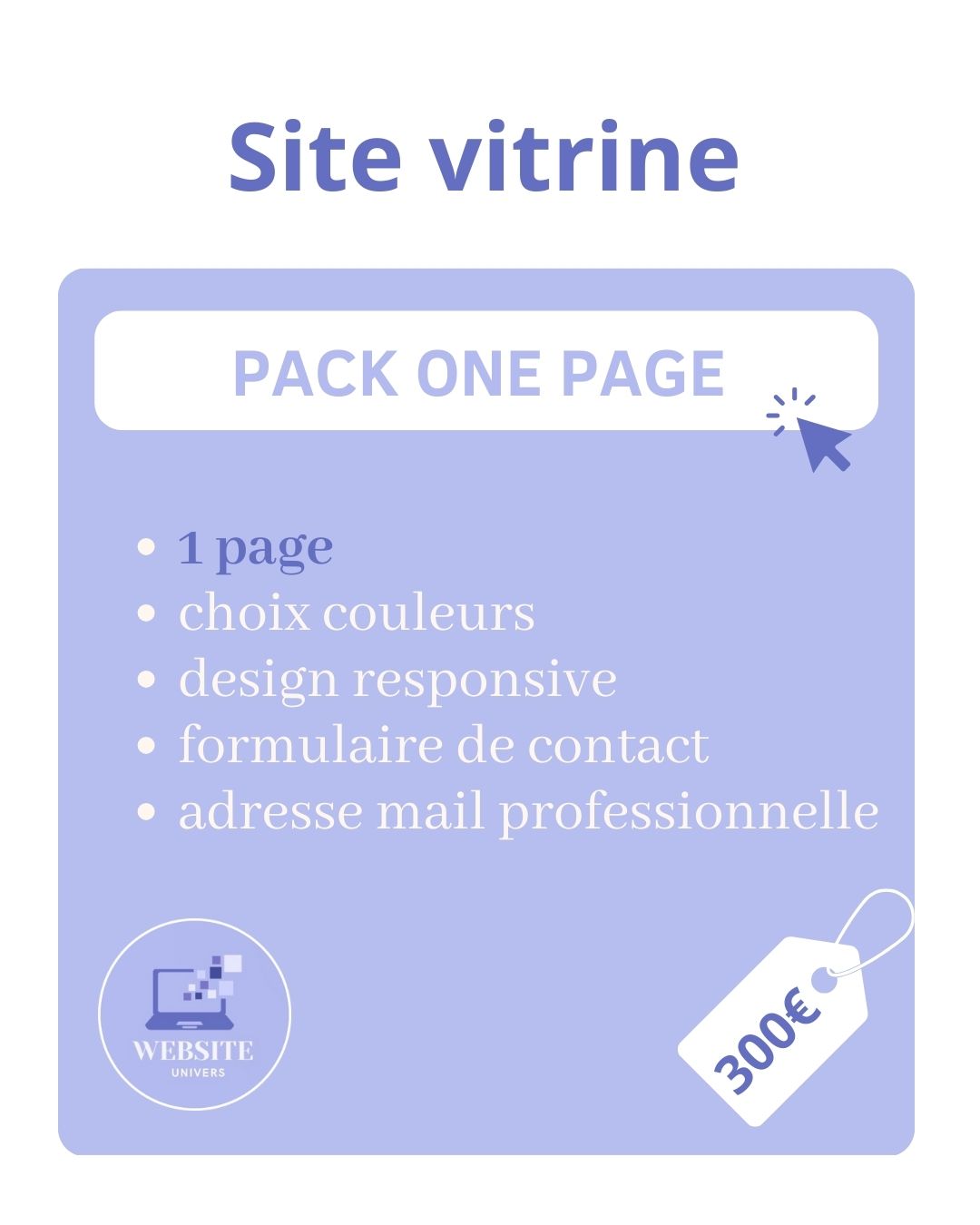 site vitrine offre site one page